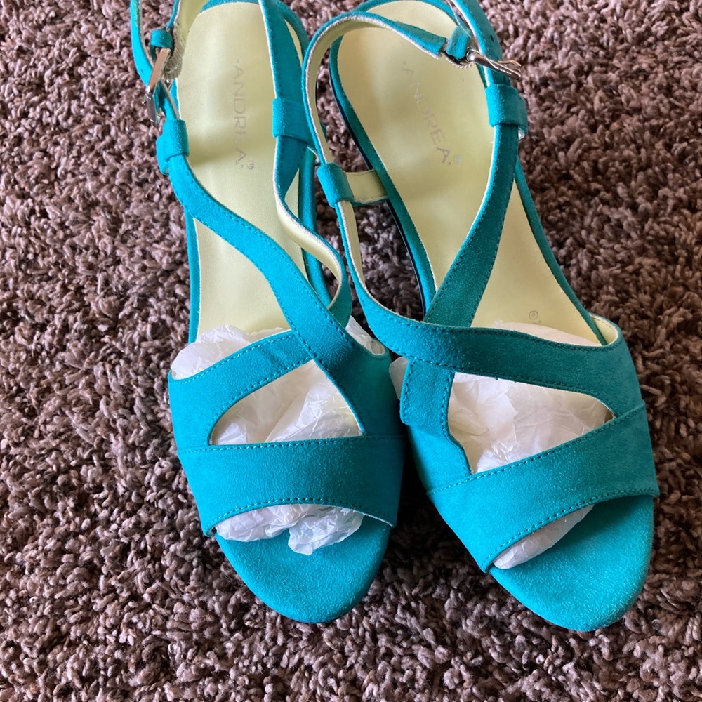 Andrea turquoise heels, 6.5
